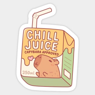 Funny Chill Juice Capybara Approved Juice Box Sticker